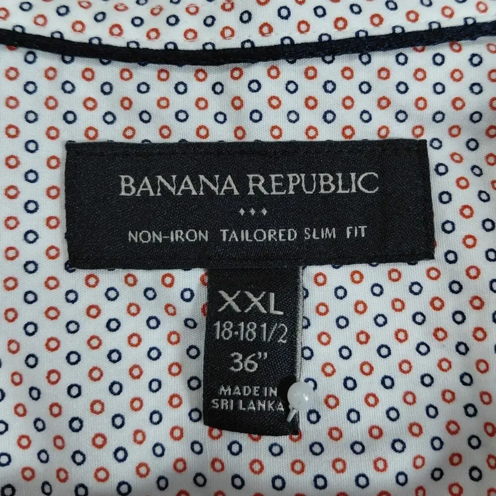 Banana Republic Non-Iron Tailored Slim White Button-Up Shirt Men Size XXL